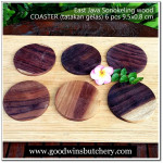 Wooden GLASS COASTER SET (tatakan gelas) 6 pcs Sonokeling wood
